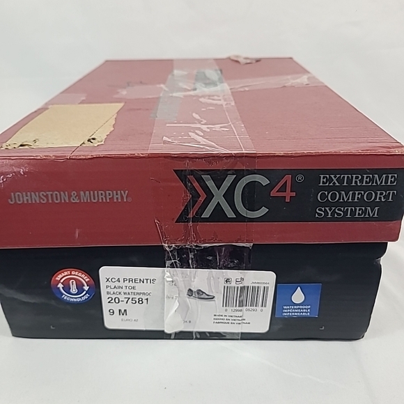 NEW Johnston & Murphy XC4 Prentiss Plain Toe Black Full Grain Waterproof Sz 9 M - Picture 7 of 7